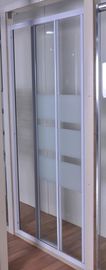 A porta de vidro feita sob encomenda do chuveiro, portas de vidro de deslizamento do chuveiro 3Pcs com branco pintou o perfil