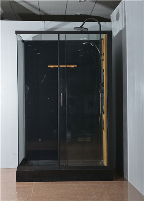 Cabine do chuveiro com alumínio preto acrílico branco da bandeja 1200*800*2250cm
