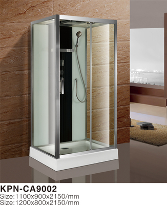 Instalação de esquina Cabine de chuveiro de vidro 1100*900*2100mm em cromo com quadro