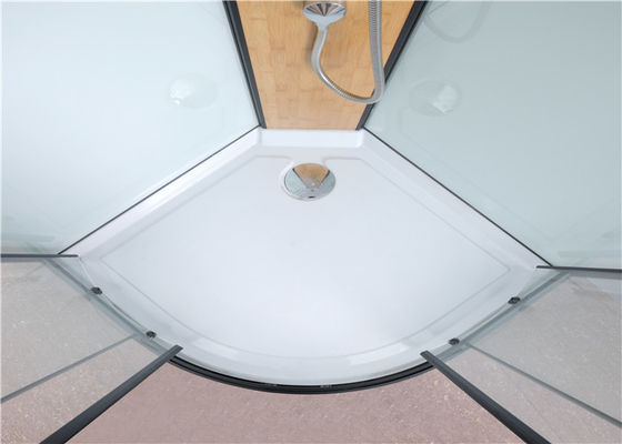 Cabine do chuveiro do quadrante do círculo com a bandeja e o telhado acrílicos brancos