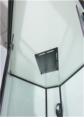 Os compartimentos eretos livres do chuveiro do quadrante com vidro moderado transparente fixaram o alumínio preto do painel