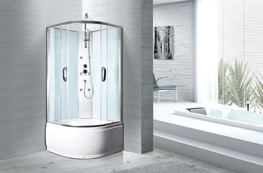 Cabines brancas do chuveiro do banheiro dos perfis do cromo da bandeja do ABS 900 x 900 x 2350 milímetros