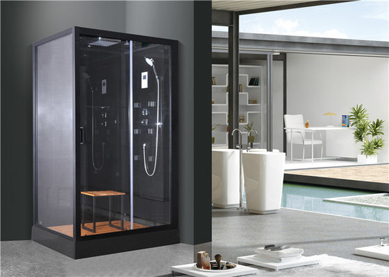 Cabines do chuveiro do banheiro, unidades do chuveiro do quadrante 1100 x 800 x 2250 milímetros de alumínio do preto